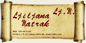 Ljiljana Matrak vizit kartica